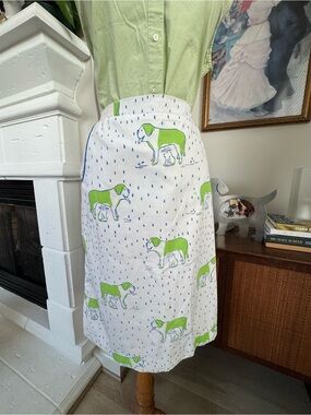 Vintage Lime Green Dog Print Skirt
